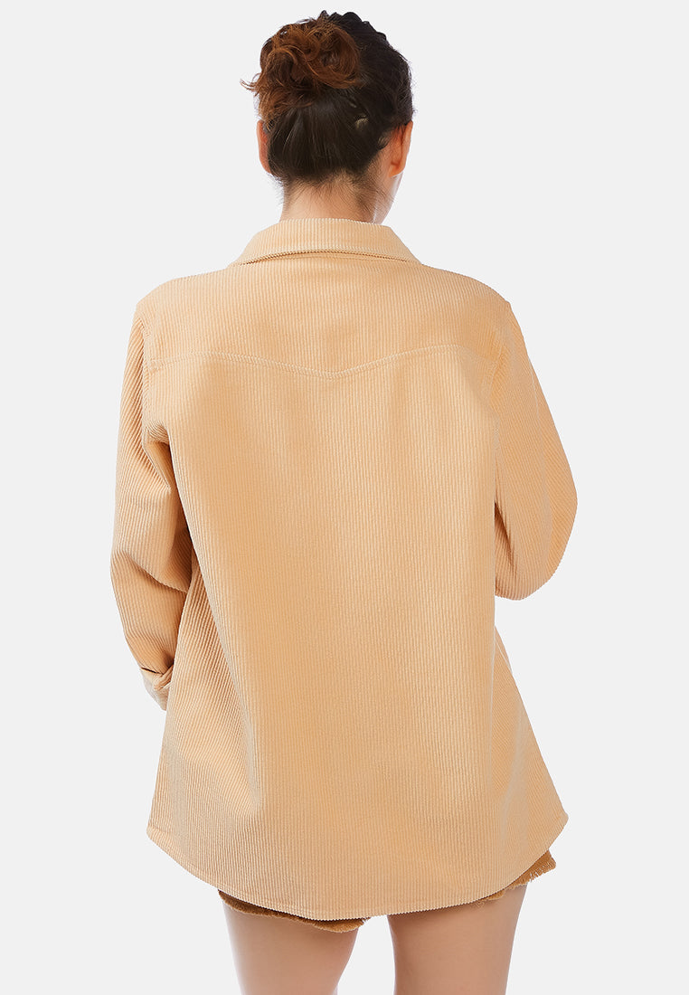 solid casual full sleeve shirt#color_peach
