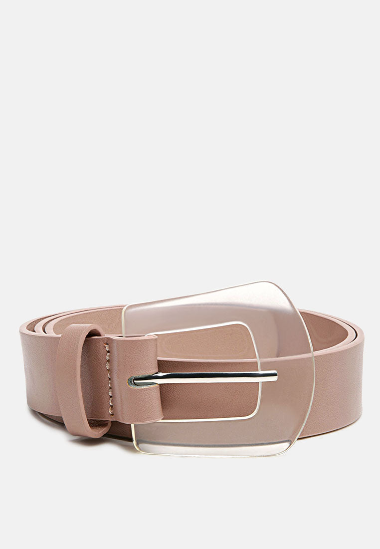 solid dress-up belt with clear buckle#color_dusty-rose