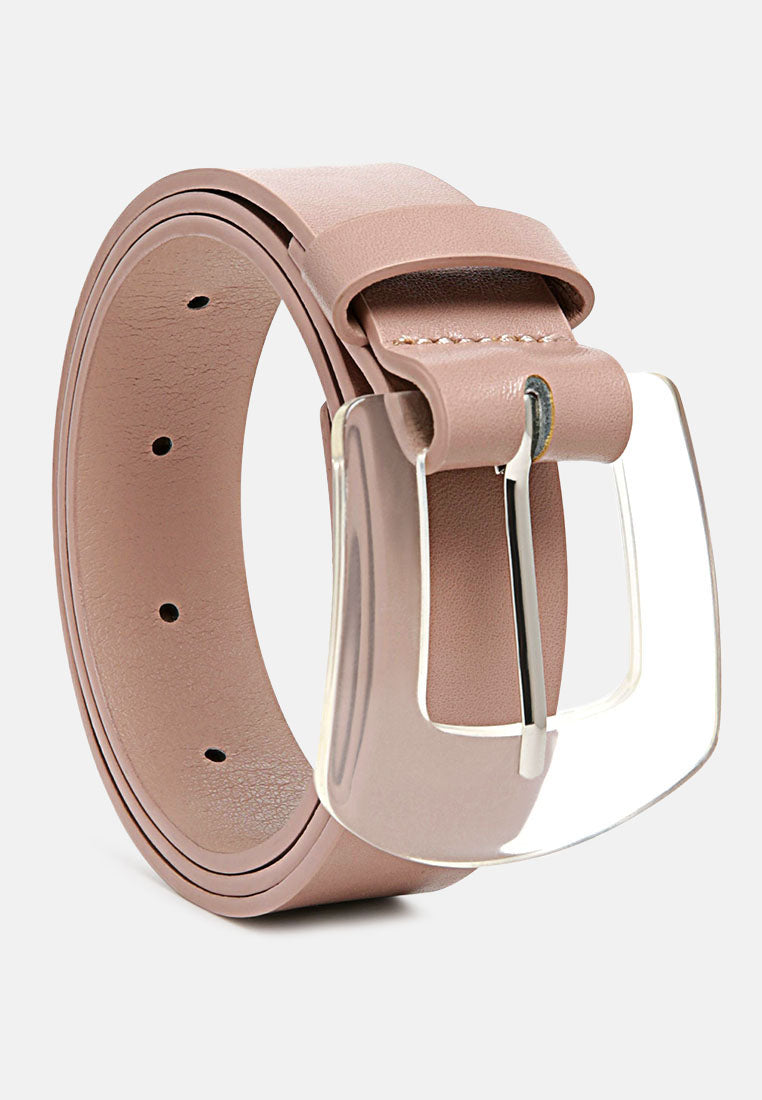 solid dress-up belt with clear buckle#color_dusty-rose