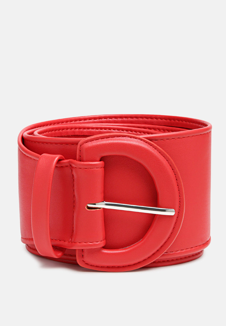 solid faux leather belt#color_dark-red