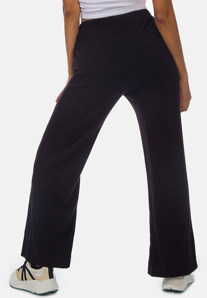 solid side slit trousers#color_black