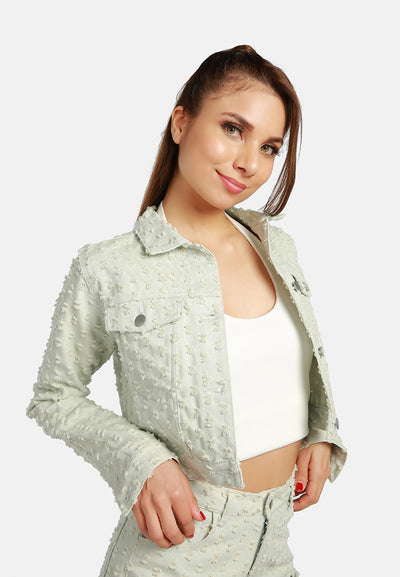 solid textured dobby crop jacket#color_sage