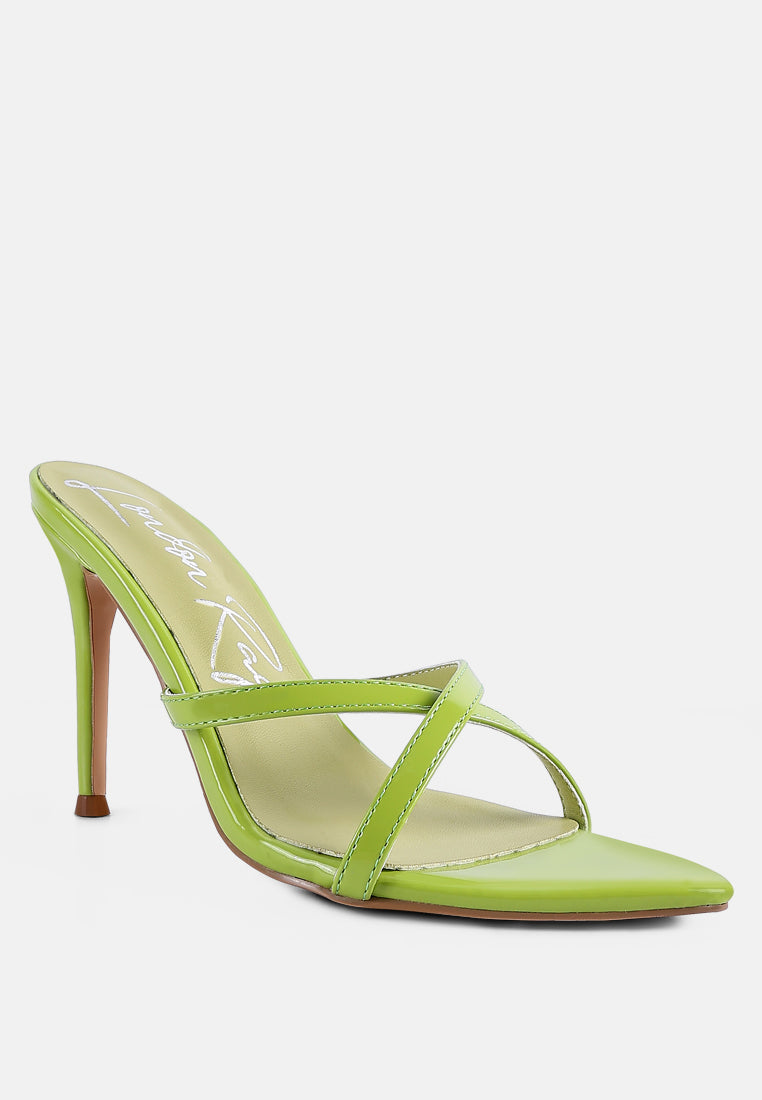 spellbound high heeled pointed toe sandals#color_avocado