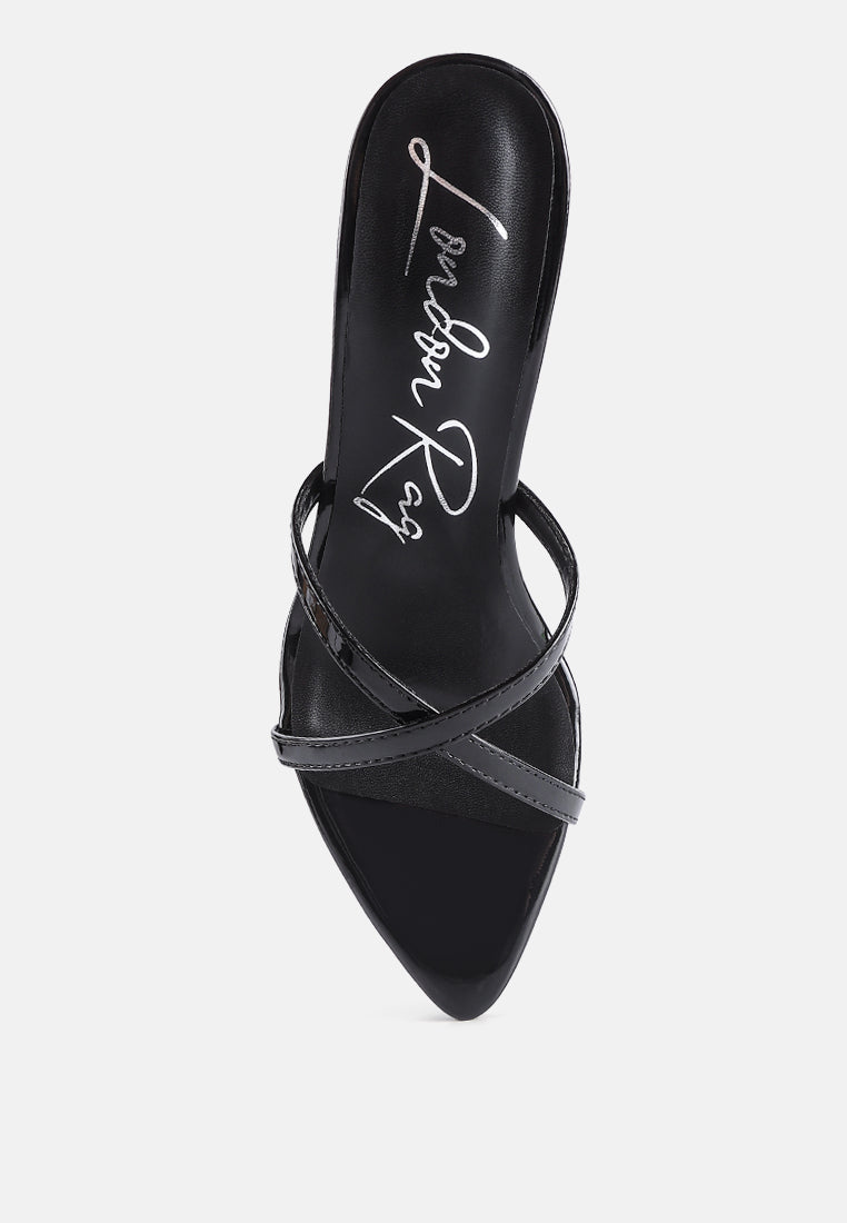 spellbound high heeled pointed toe sandals#color_black