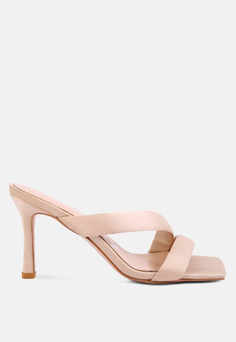 spice up cross strap heels sandals#color_cream