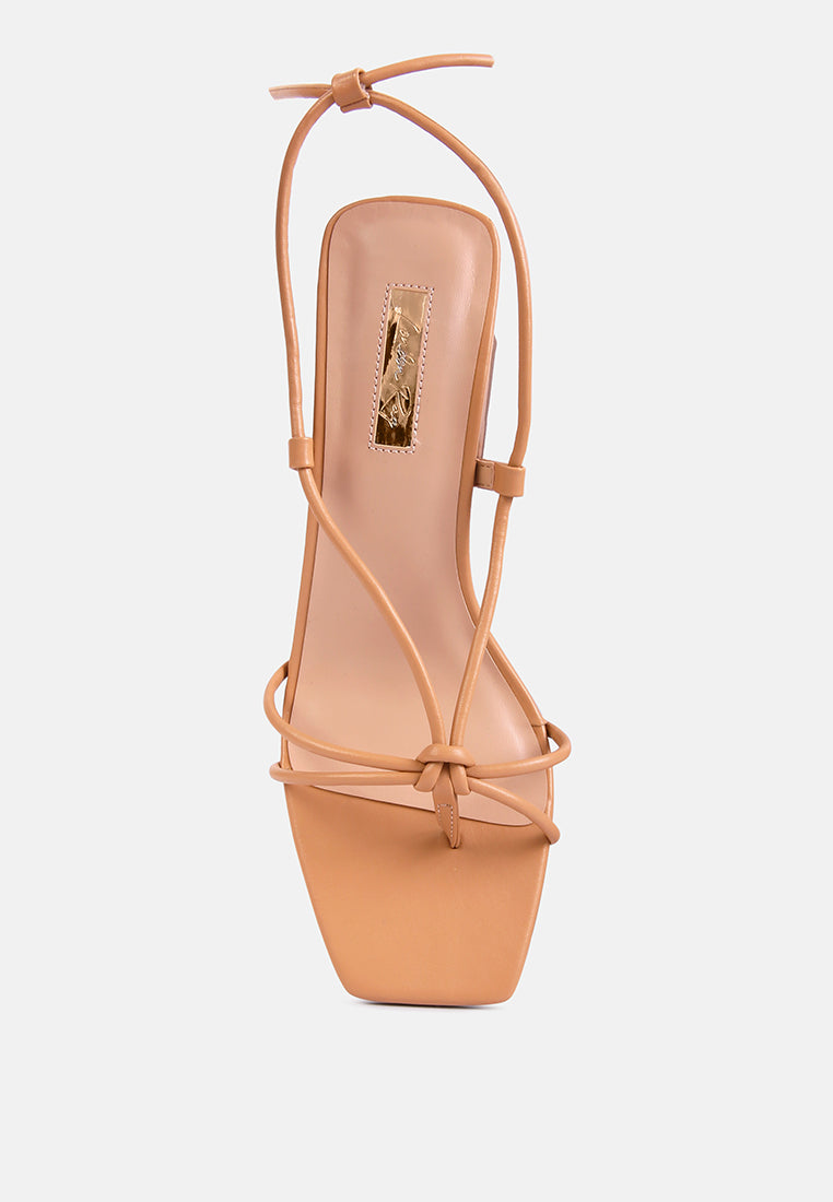 spruce tie up block heel sandals#color_nude