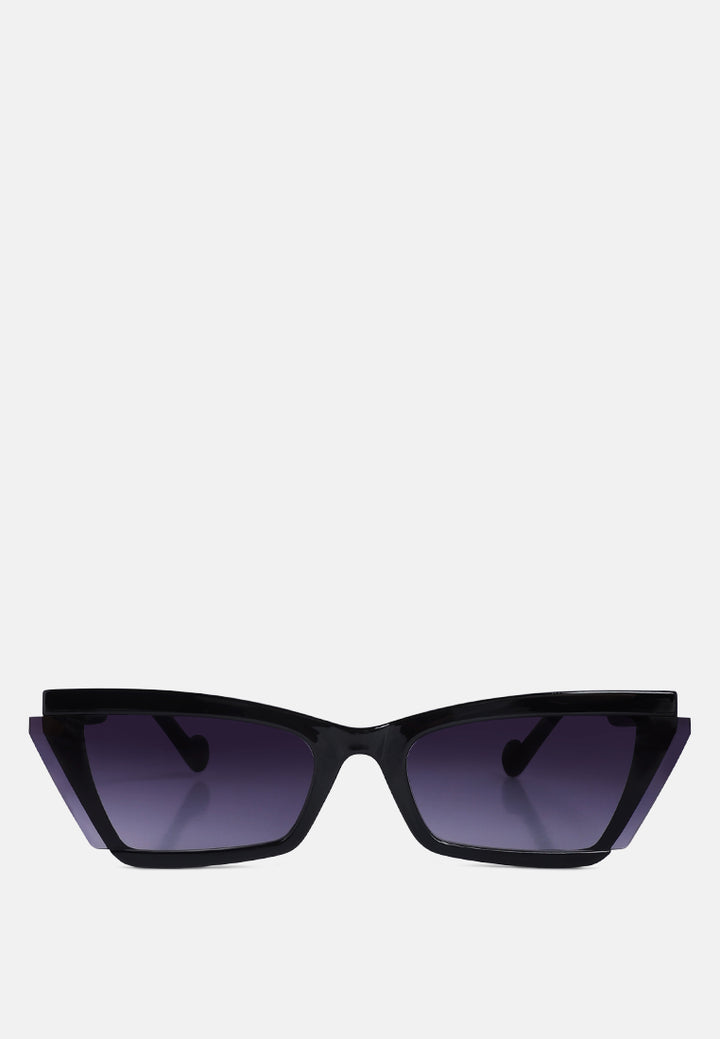 square cat-eye sunglasses#color_black