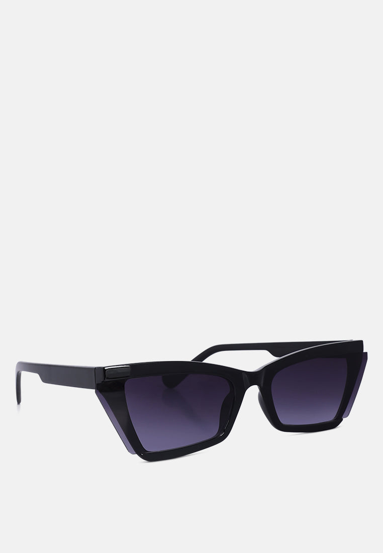 square cat-eye sunglasses#color_black