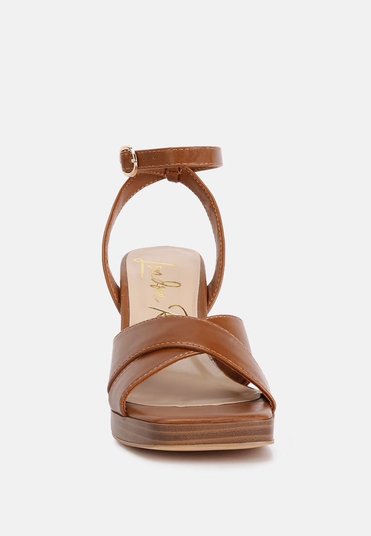 stacked block heel sandals#color_tan