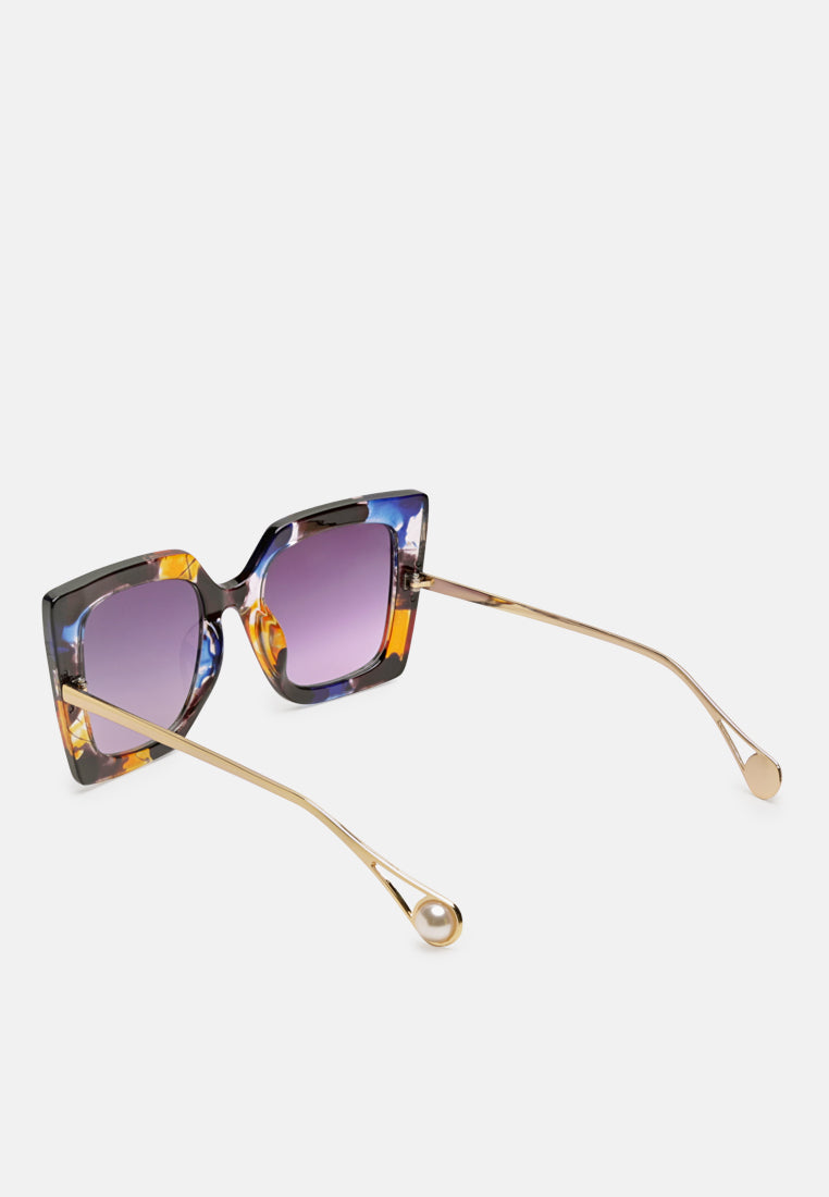 stare game square frame oversized sunglasses#color_flowers