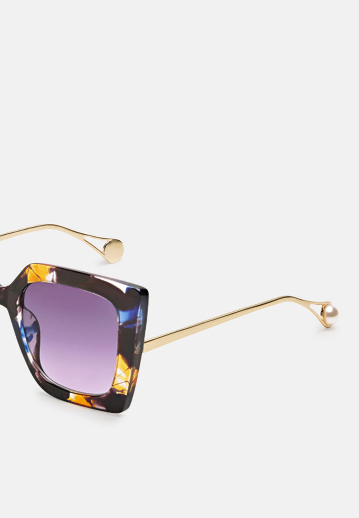 stare game square frame oversized sunglasses#color_flowers