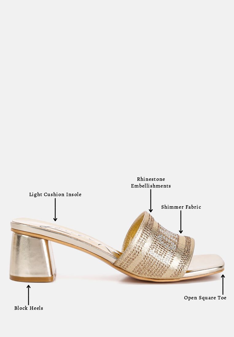 starks diamante embellished london sandals#color_gold