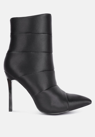 status quo high heeled quilted satin boot#color_black