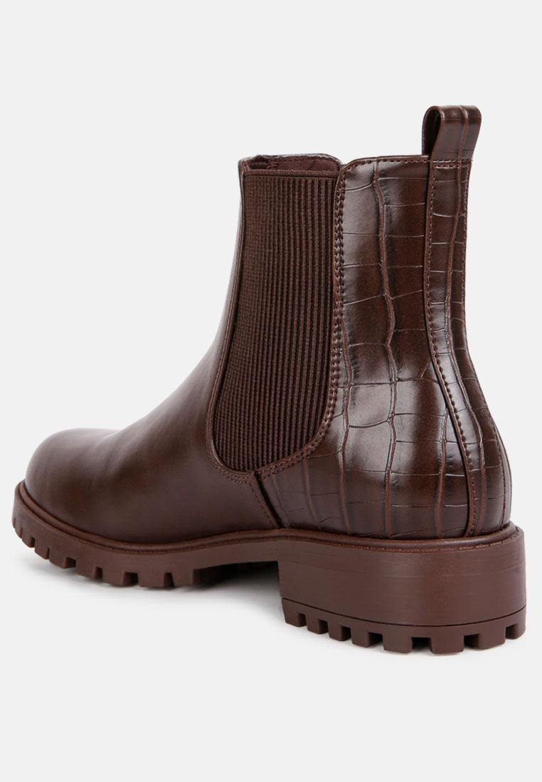 stella croc back chelsea boots#color_brown