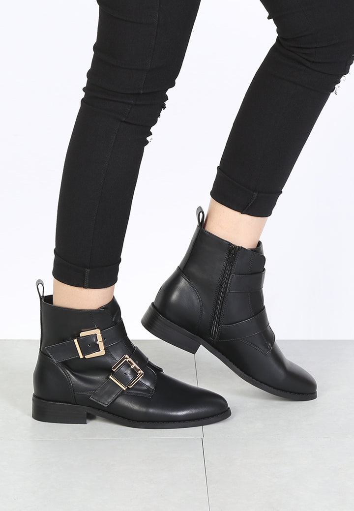 strappy wide fit ankle boots#color_black