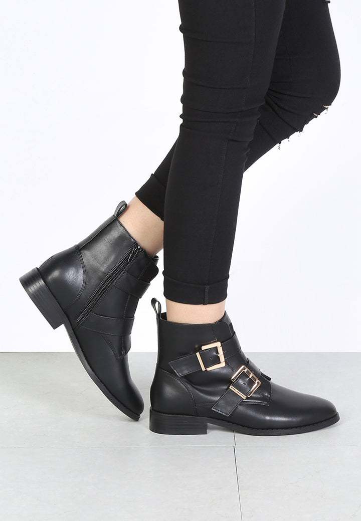 strappy wide fit ankle boots#color_black