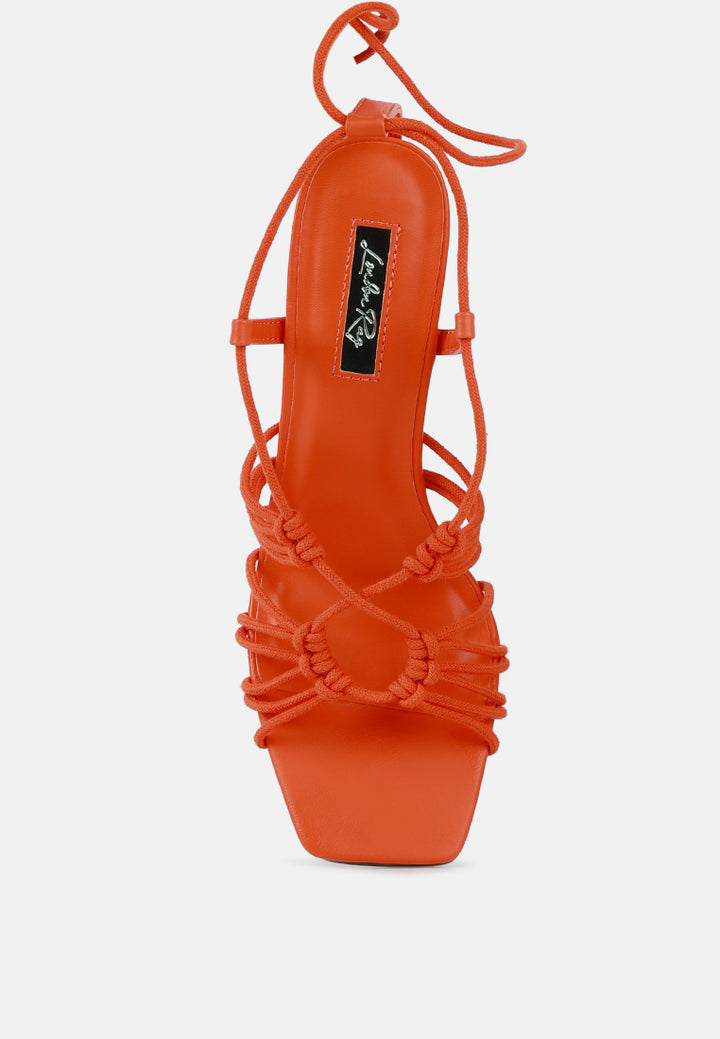 strings attach braided tie up block heel sandals#color_orange