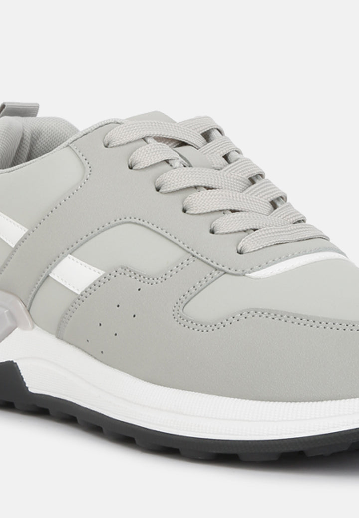 suede paneling detail sneakers#color_grey