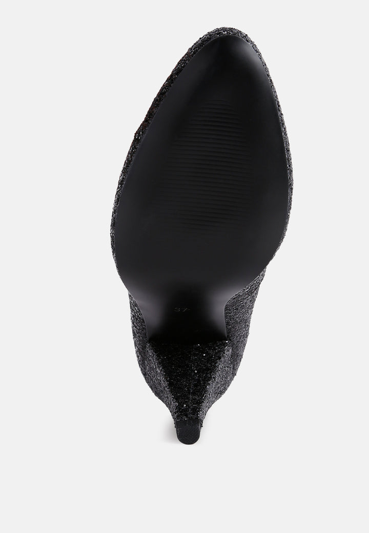 sugar plum glitter conical heel pumps#color_black