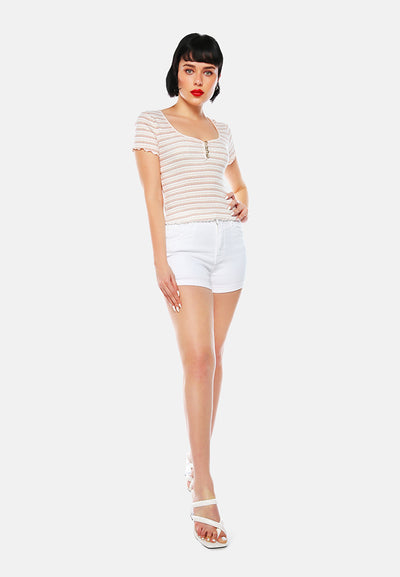 summer print casual top#color_ivory-stripe