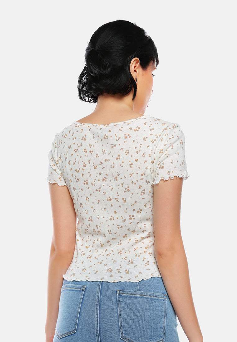 summer print casual top#color_ivory-ditsy