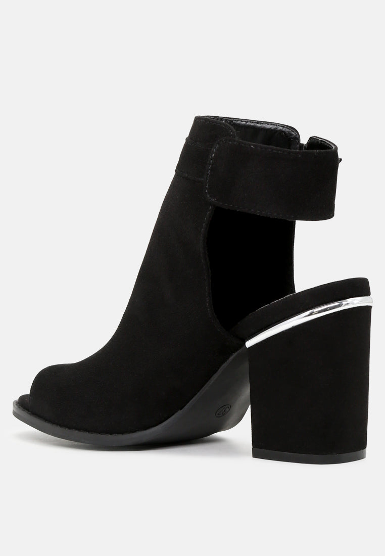 suzy peep toe sling back mid heel sandals#color_black 