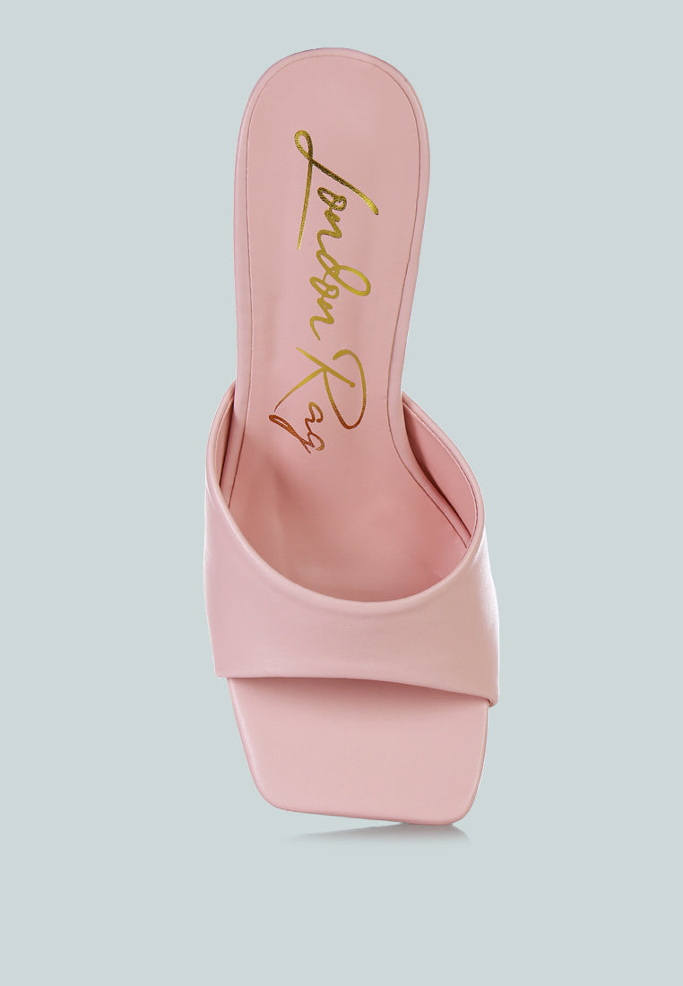 sweet16 clear spool heeled sandal#color_pink