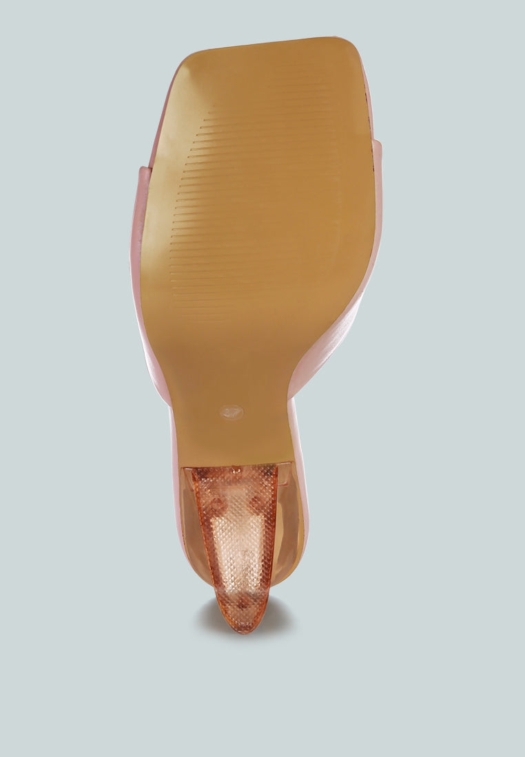 sweet16 clear spool heeled sandal#color_pink
