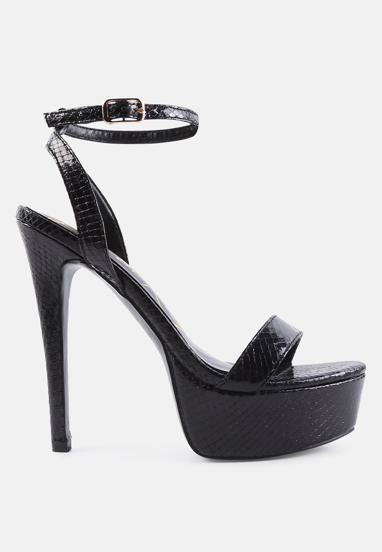 sweetheart croc platform high heeled sandals#color_black