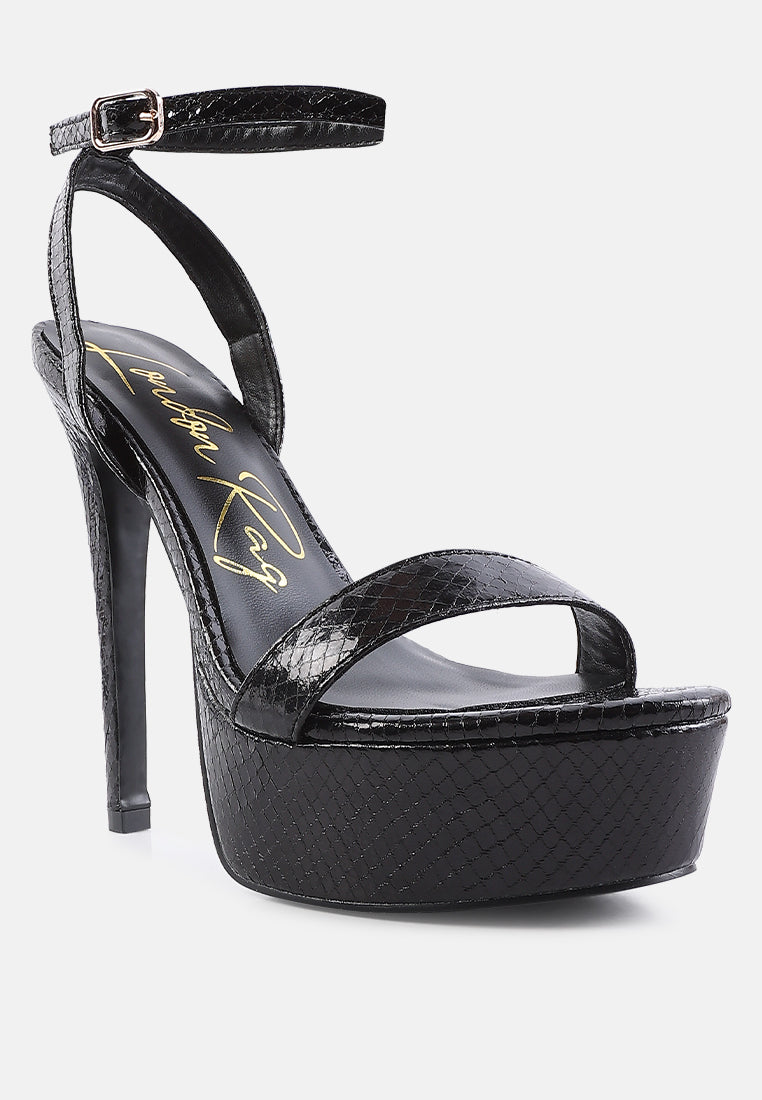 sweetheart croc platform high heeled sandals#color_black
