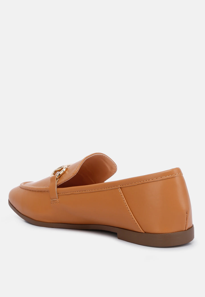 talula horsebit embellished faux leather loafers#color_tan