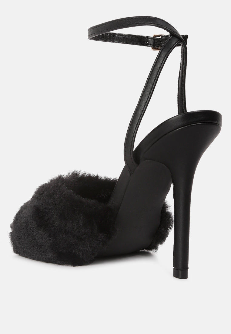 Faux fur stiletto pointed high heel - RED DIAMOND STORE