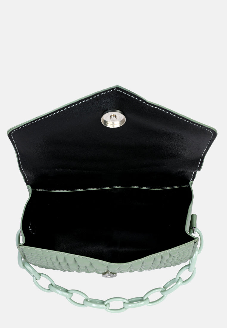 textured envelop sling bag#color_mint