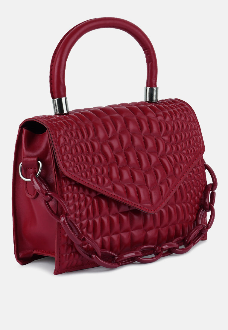 textured envelop sling bag#color_pink