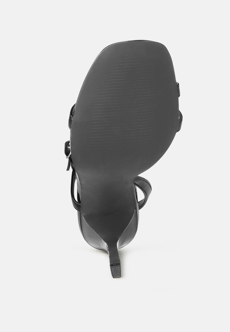 thabisha high heel strappy ankle strap sandals#color_black