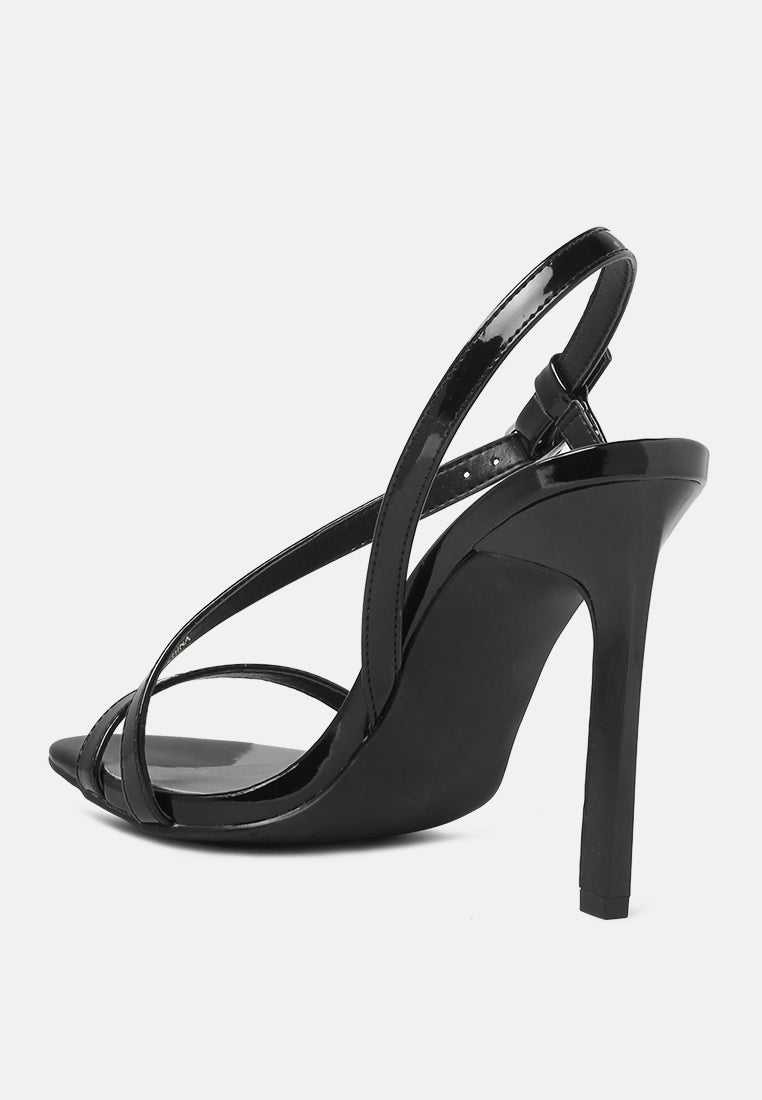 thabisha high heel strappy ankle strap sandals#color_black
