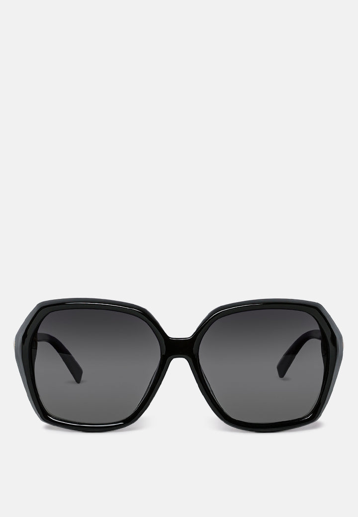 the fierce hexagonal ombre sunglasses#color_black-grey