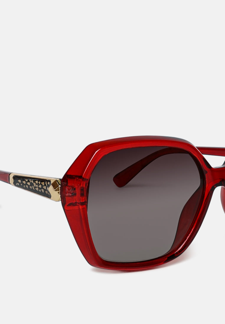 the fierce hexagonal ombre sunglasses#color_red-grey