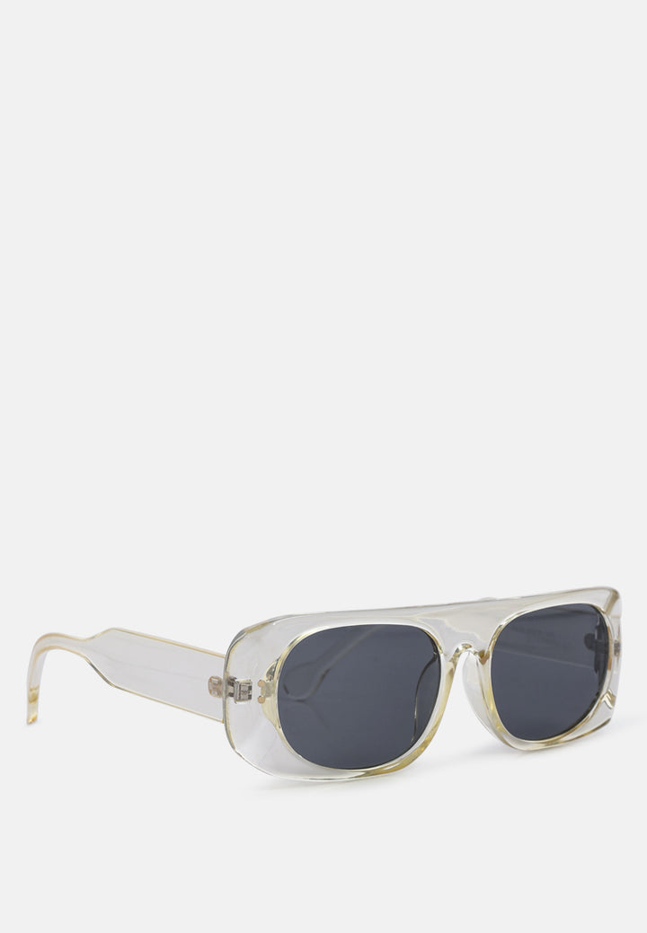 thick framed retro sunglasses#color_yellow