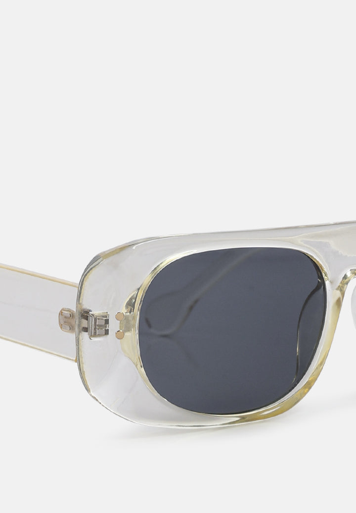 thick framed retro sunglasses#color_yellow