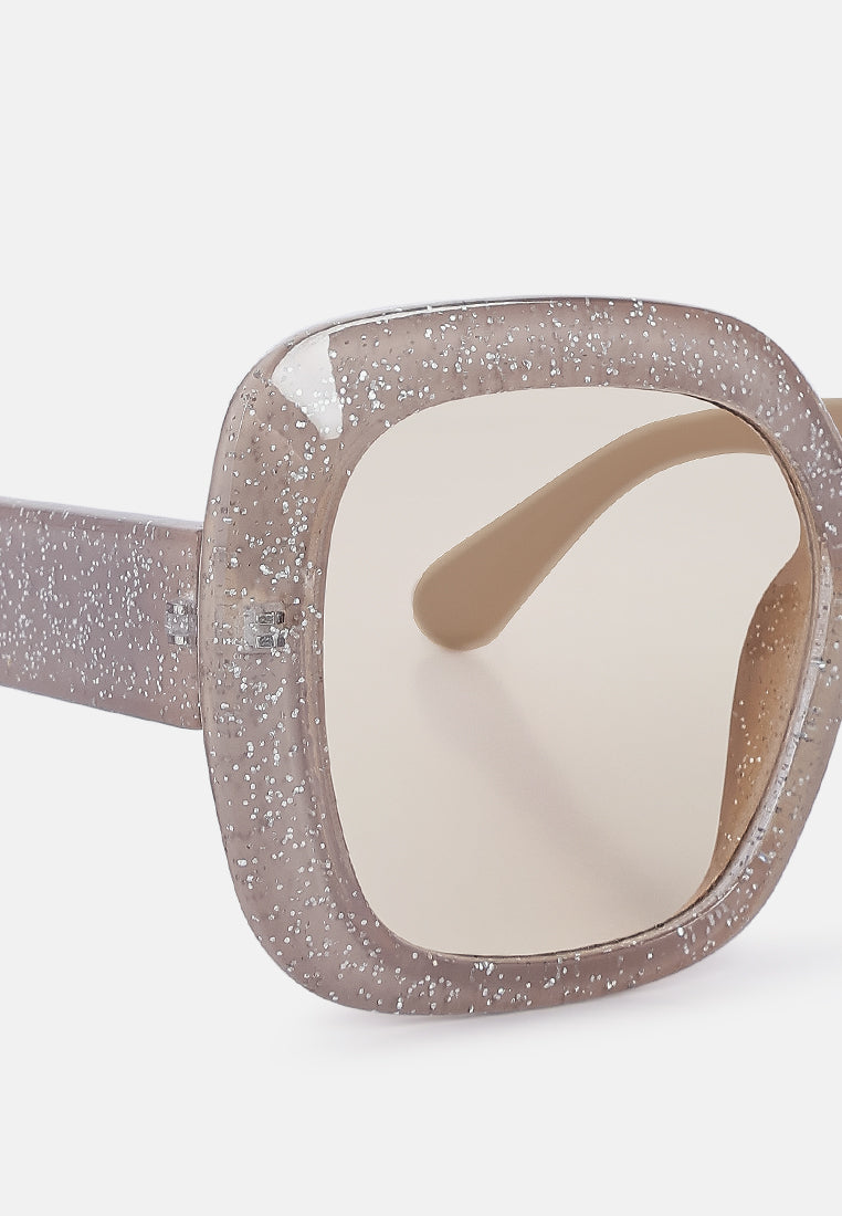 thick rim round edge sunglasses#color_champagne