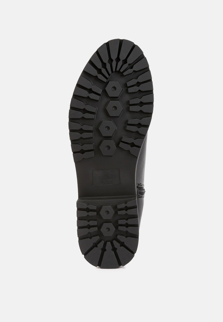 thorin metallic frame block heel boots#color_black