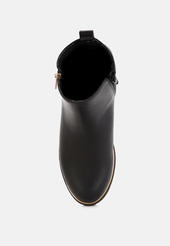 thorin metallic frame block heel boots#color_black