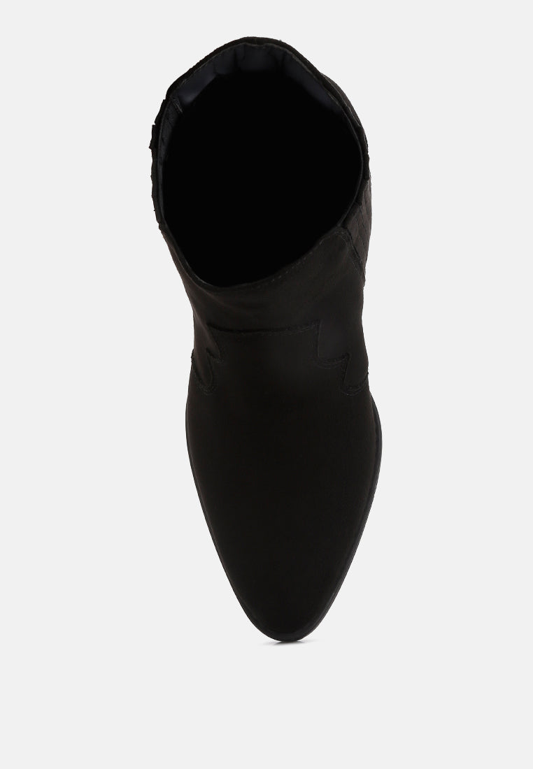tiago ankle length low heel cowboy boots#color_black