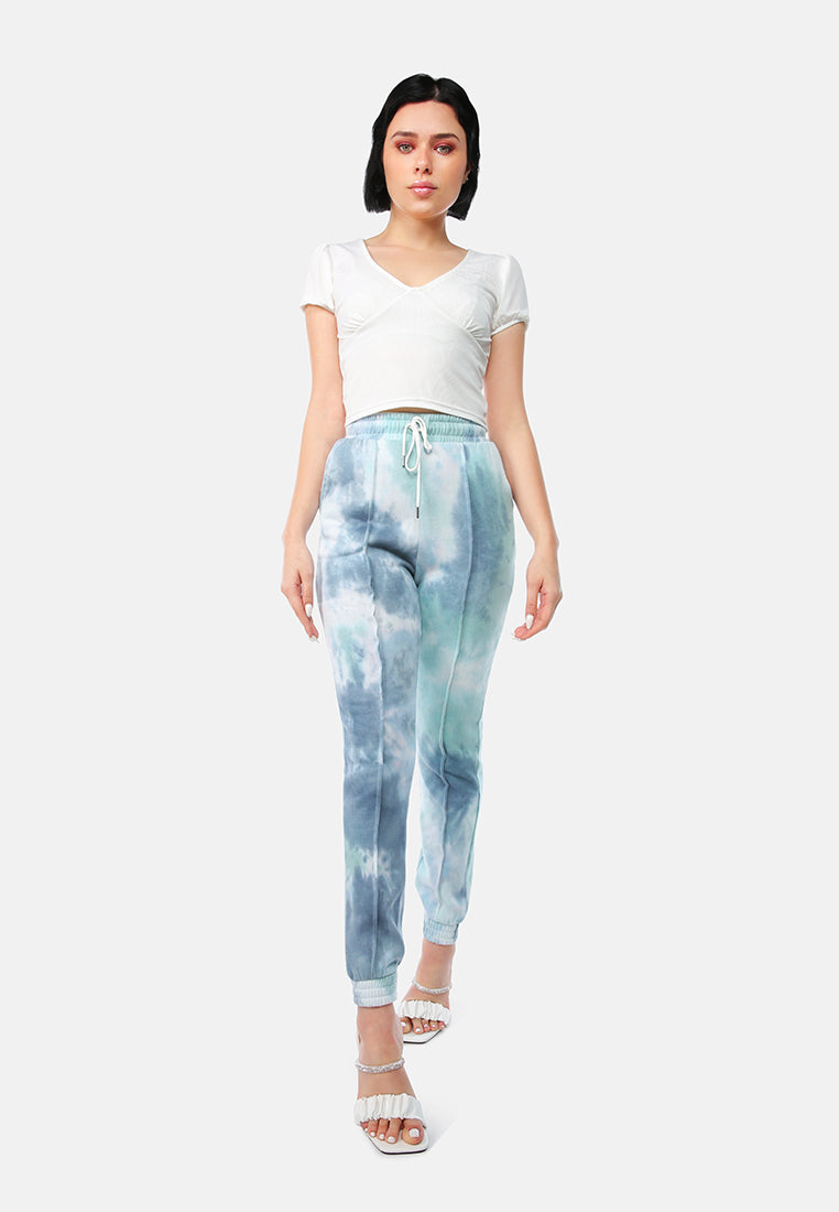 tie dye pin tuck trousers#color_blue-td