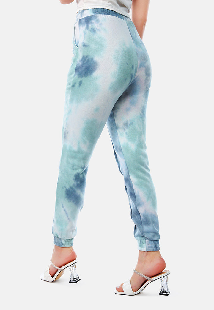 tie dye pin tuck trousers#color_blue-td