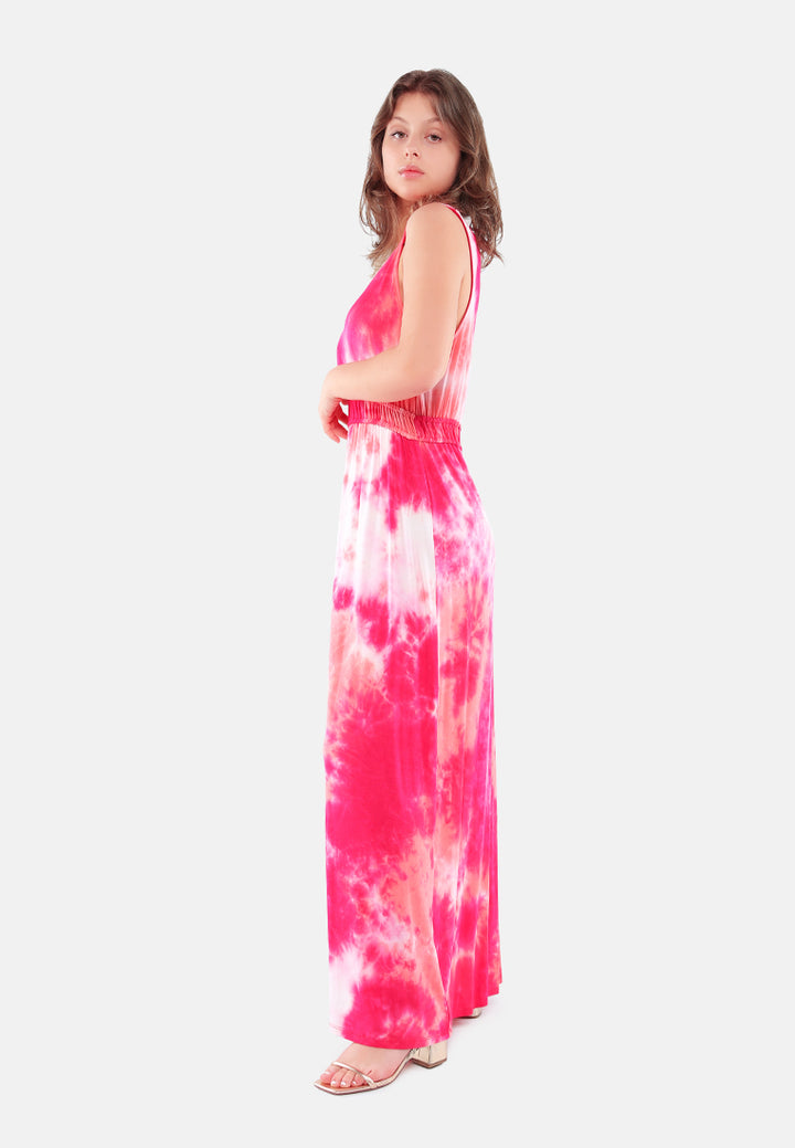 tie dye summer maxi dress#color_fuchsia-coral