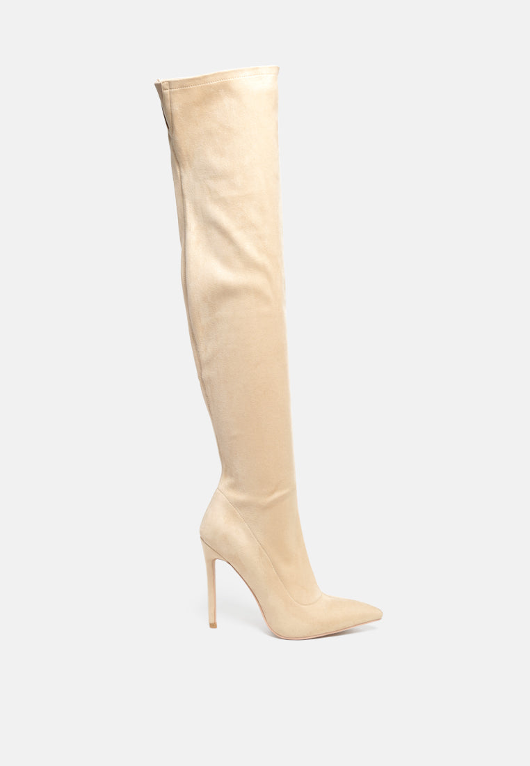 tilera stretch over the knee stiletto boots#color_beige