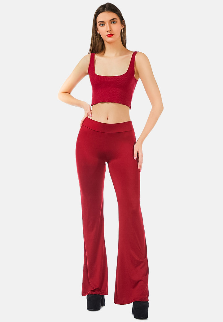 timeless stretch flared pant#color_red