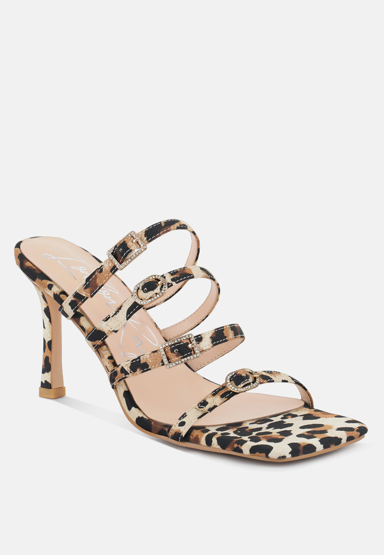 times up diamante buckle mid heel sandals#color_leopard